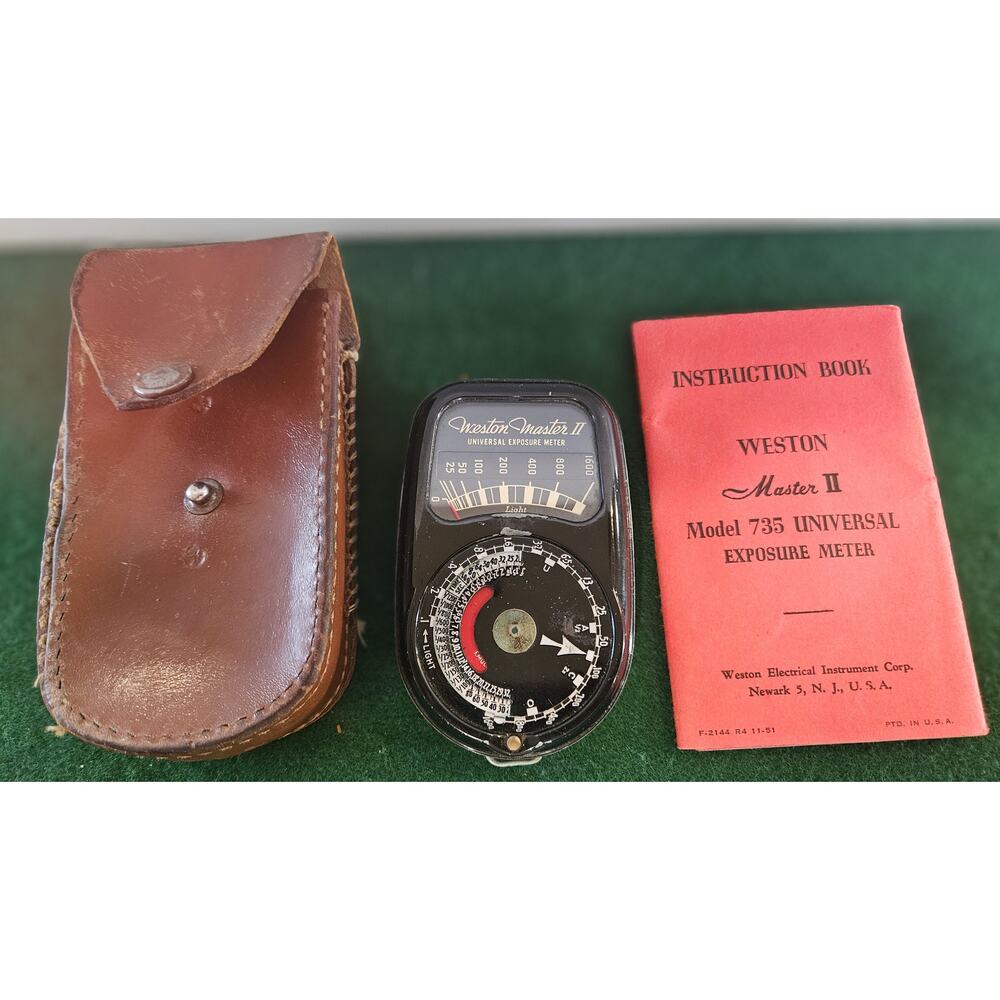 Vintage (1945) Weston Elec Inst Corp No.735 Light Exposure Meter With Case
